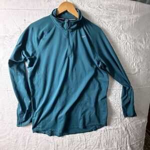 Nike Element Dri-FIT Teal Long Sleeve 1/4 zip Shirt men's size L. See NOTE